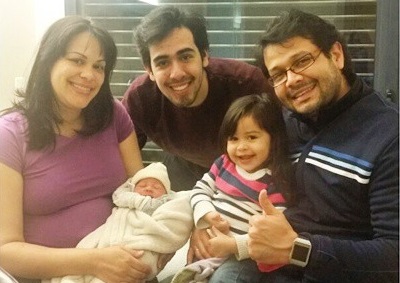 Mi familia, dos días después del nacimiento de Amélie